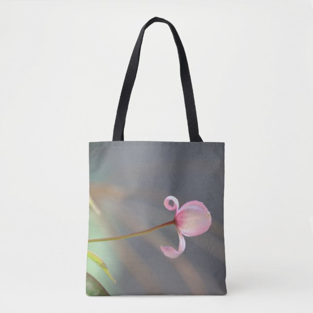 Pink Flower Bud Tote Shopper Bag (Front)
