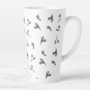 Pink flower buds latte mug