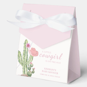 Pink Flower Cactus Balloon Cowgirl Baby Shower  Favor Box