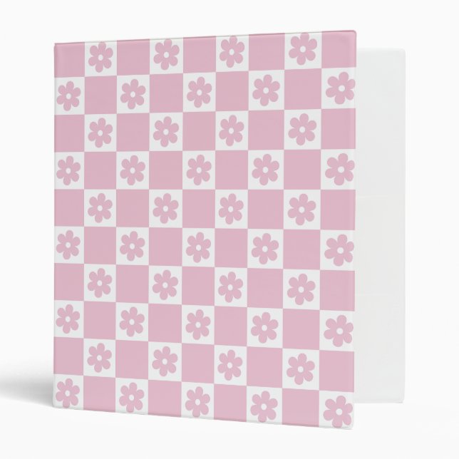 Pink Flower checked pattern Binder (Front/Inside)