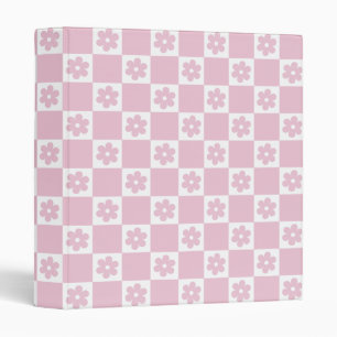 Pink Flower checked pattern Binder