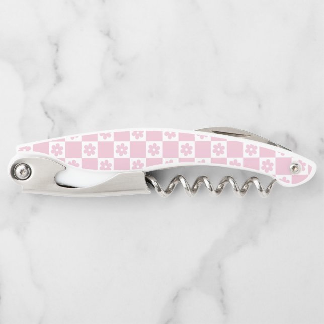 Pink Flower checked pattern Corkscrew (Front)
