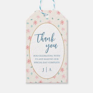 Pink Flower Chic Wedding Invitation Thank you Tags