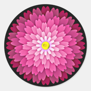 Pink Flower Classic Round Sticker