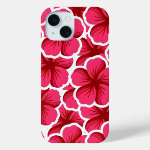 Pink flower coloured cute floral  iPhone 15 case