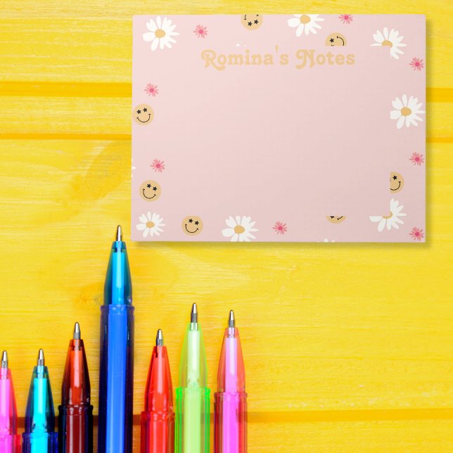 Pink flower Colourful retro pattern personalized Notepad (Pink flower Colorful retro pattern personalized Notepad)