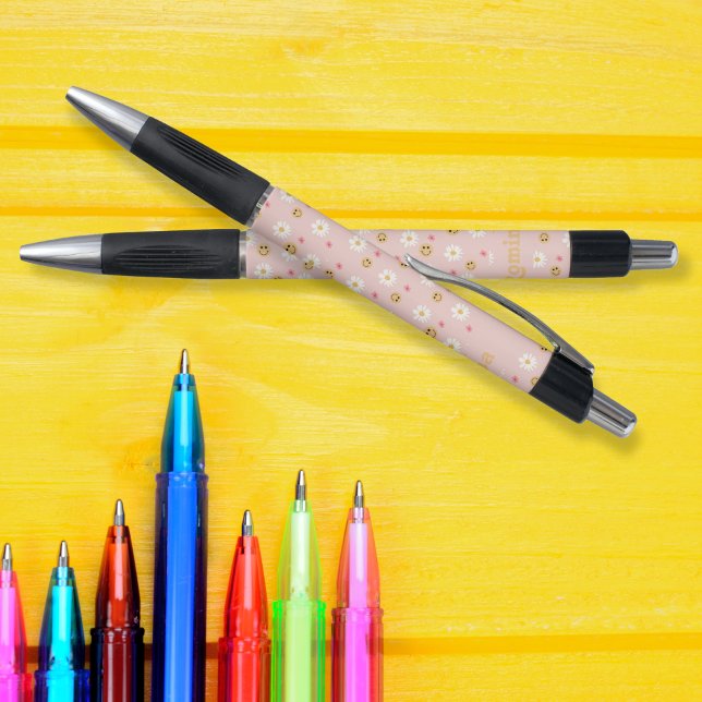 Pink flower Colourful retro pattern personalized Pen (Pink flower Colorful retro pattern personalized Pen)