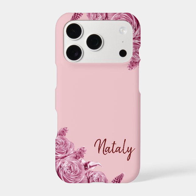 Pink flower composition with name (Back)