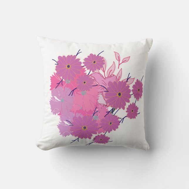 Pink Flower Couch Pillow (Front)