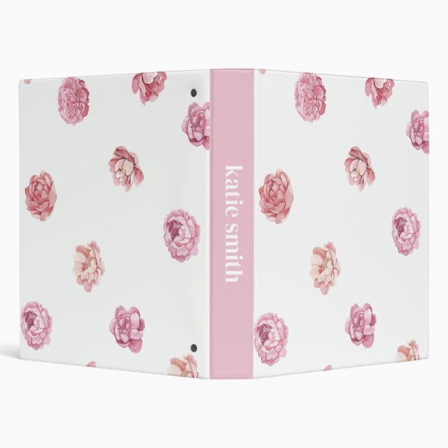 Pink Flower Customizable Binder (Background)