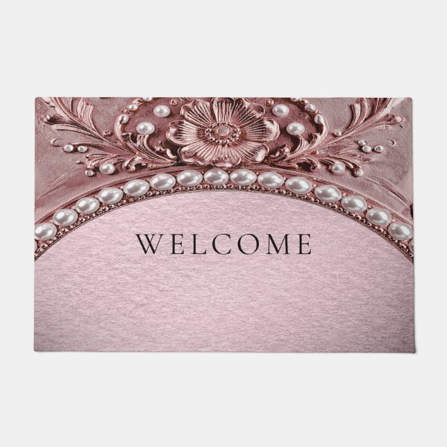 Pink Flower Doormat (Front)