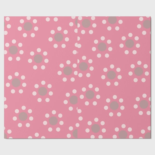 Pink flower dot wrapping paper (Seam)