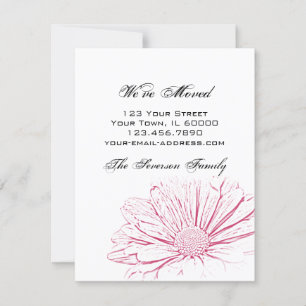 Pink Flower Effect Change of Address Announcement