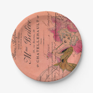 Pink Flower Fairy Paper Plate