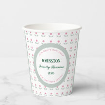 Pink Flower Family Reunion 8 oz. Paper