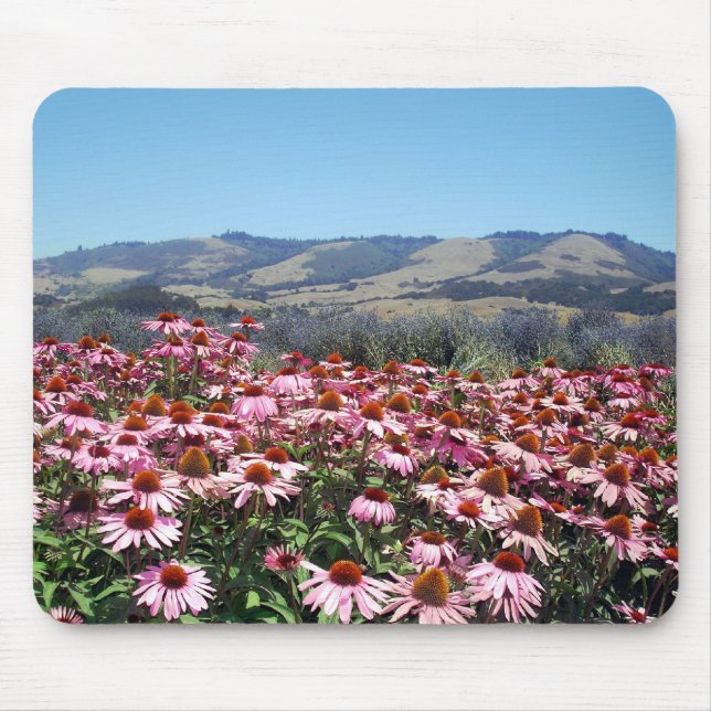 Pink Flower Field Mousepad (Front)