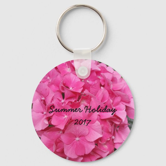 Pink Flower Floral Photography Nature Keychain (Front)