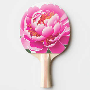 Pink Flower Floral Watercolor Painted Ping Pong Paddle