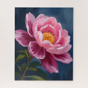 Pink Flower Floral Watercolor Painting Jigsaw Puzzle