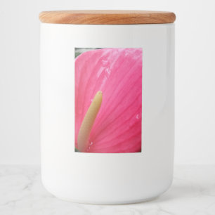 Pink Flower Food Container Label