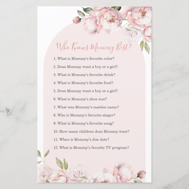 Pink Flower Girl Baby In Bloom Who Know Mommy Best (Front)