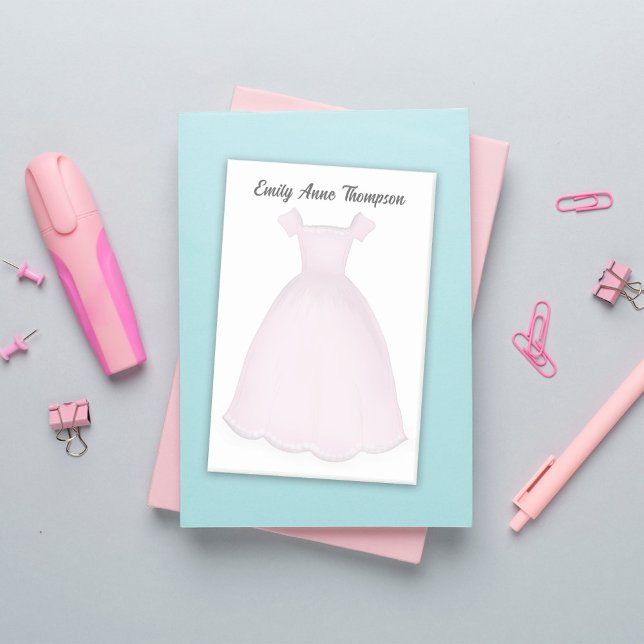 Pink Flower Girl Cute Personalized  Post-it Notes (Pink flower girl personalized post it notes. perfect for bridal party gifts.)