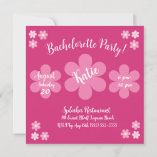 Pink Flower Glam-Barchelorette- Invitation