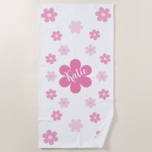Pink Flower Glam- Beach Towel