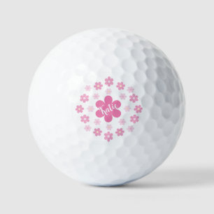  Pink Flower Glam- Golf Balls