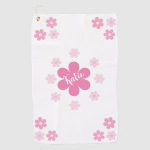 Pink Flower Glam- Golf Towel