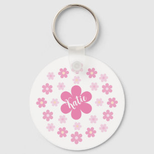 Pink Flower Glam- Keychain