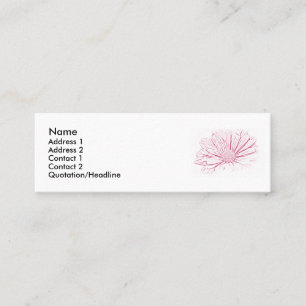 Pink Flower Graphic Mini Business Card