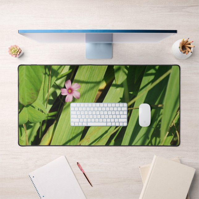 Pink flower Green Botanical Photography Graphic Desk Mat (Office 1)