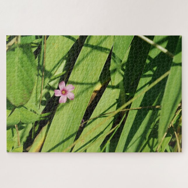    Pink flower Green Botanical Photography Graphic Jigsaw Puzzle (Horizontal)