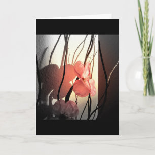 pink flower greetings card