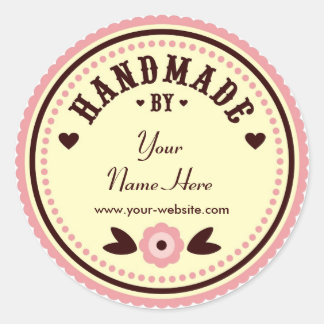 Pink Flower Handmade By Personalized Stickers