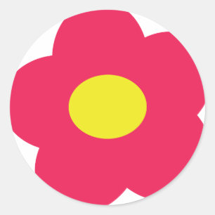 pink flower icon classic round sticker