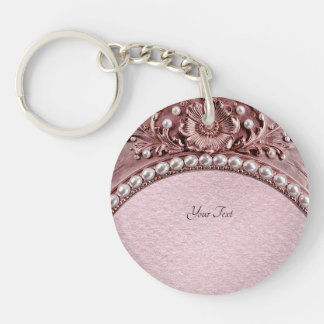 Pink Flower Keychain