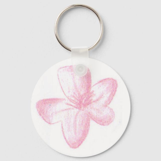 Pink flower keychain (Front)
