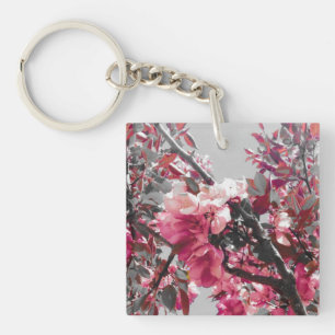 Pink Flower Keychain