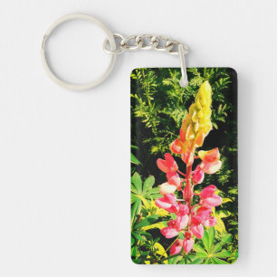 Pink flower keychain