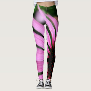 PINK FLOWER LONG PETALS SUNFLOWER LEGGINGS