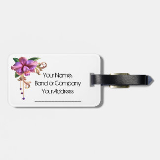 Pink Flower Luggage Tag