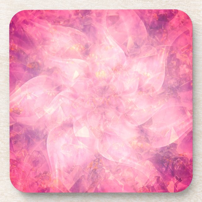 Pink Flower Mandala Coaster (Front)