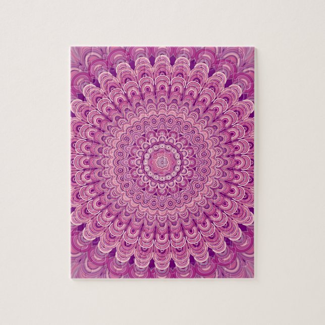 Pink flower mandala jigsaw puzzle (Vertical)