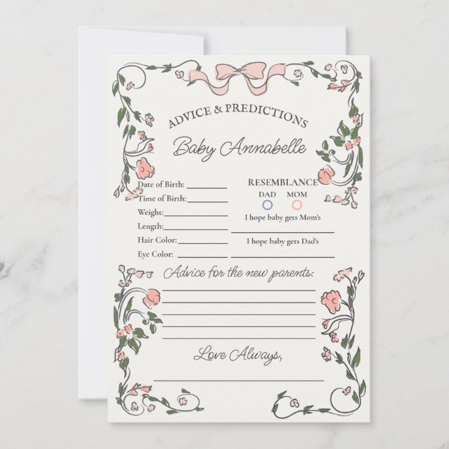 Pink Flower Market Fresh Floral Advice for Baby Invitation (Front)