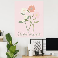 Pink Flower Market Poster