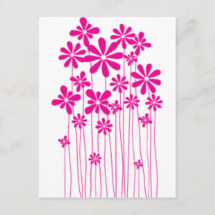Pink Flower Meadow Postcard