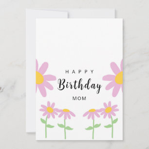 Pink Flower Mom Birthday Card