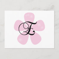 Pink Flower Monogram E